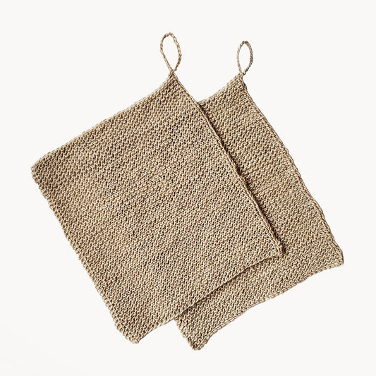 Hemp Washcloth Set (2) | Natural Exfoliating Body Cloths
