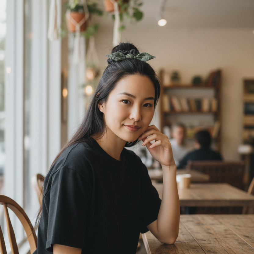 Recycled Scrunchie - Evening Mint
