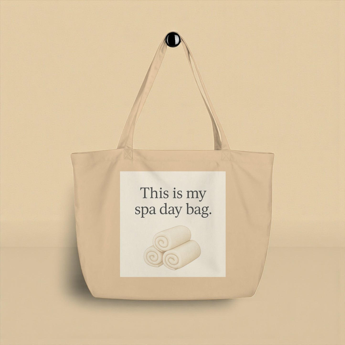 Large Soft Organic Cotton Tote Bag - Spa day