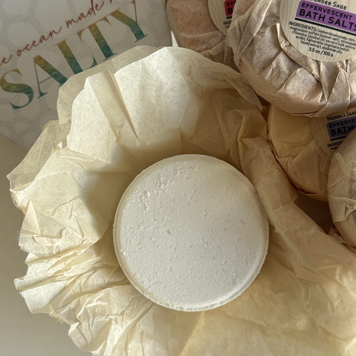 Natural Effervescent Bath Fizzies — Jojoba & Silk Proteins