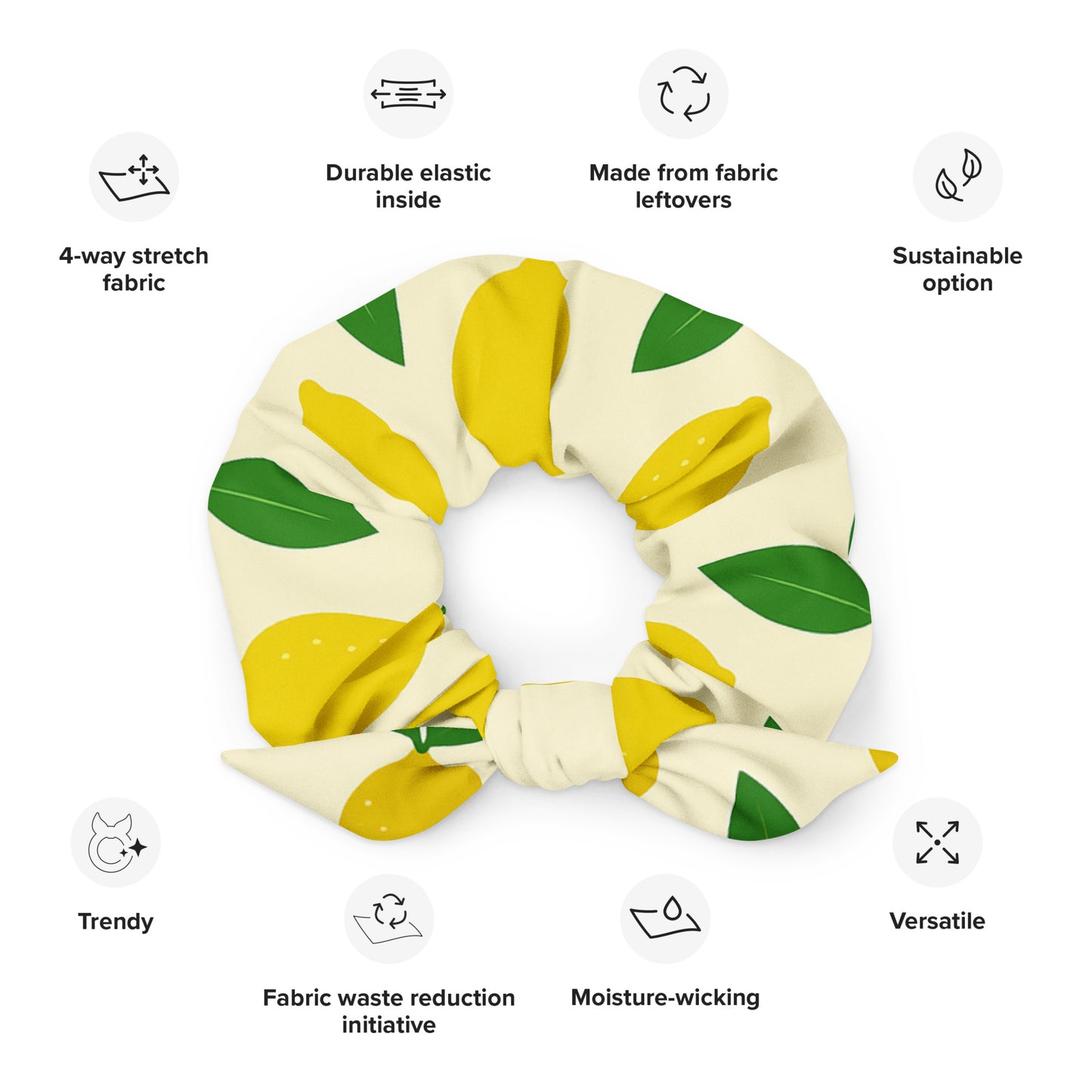 Recycled Scrunchie - Lemon Pop