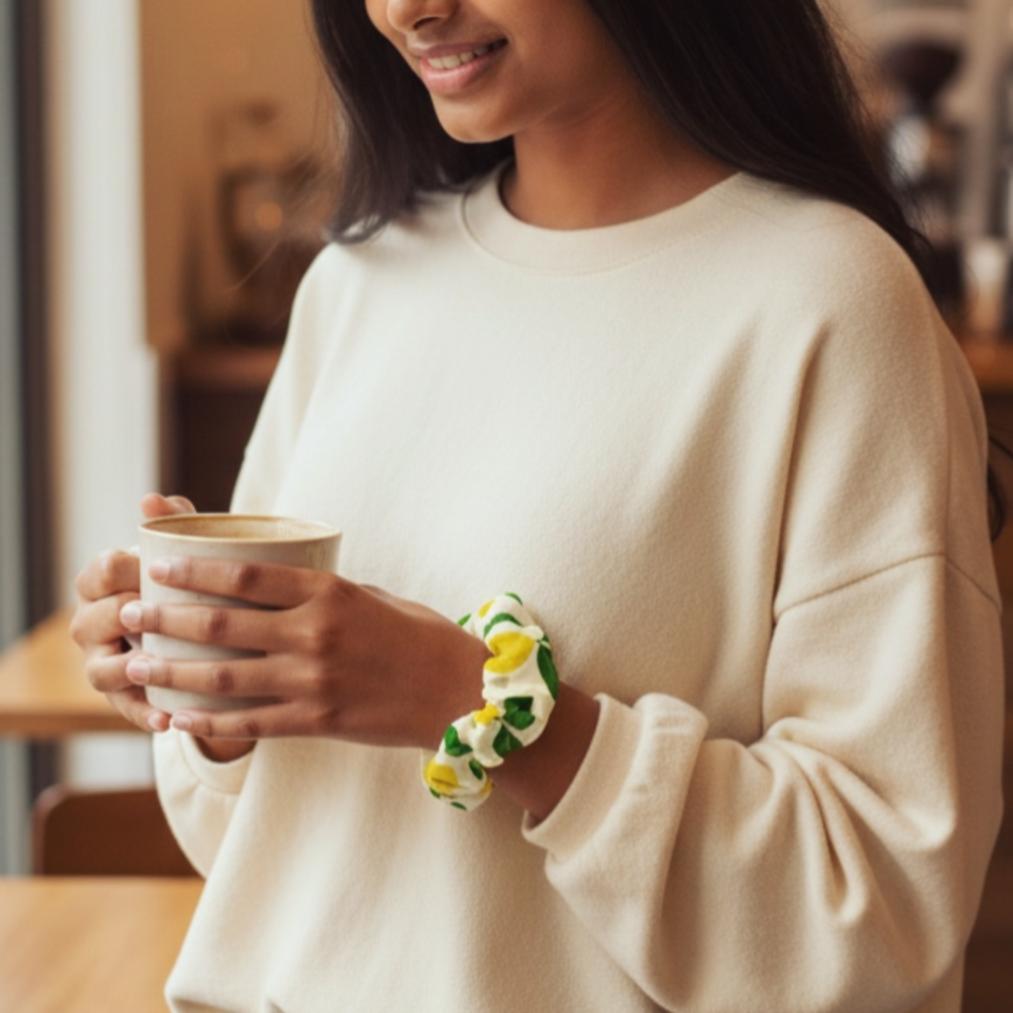 Recycled Scrunchie - Lemon Drop