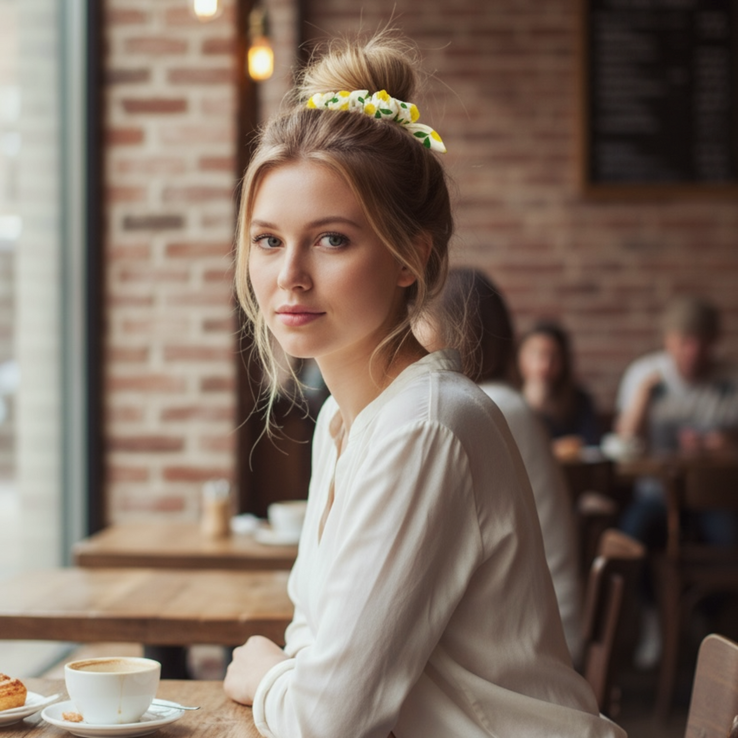 Recycled Scrunchie - Lemon Pop